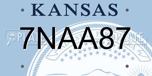 7NAA87 Kansas License Plate