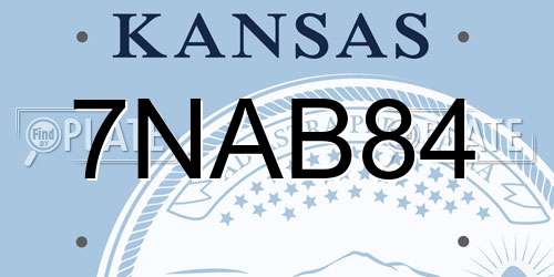 7NAB84 Kansas License Plate