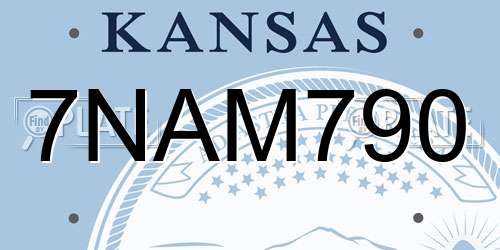 7NAM790 Kansas License Plate