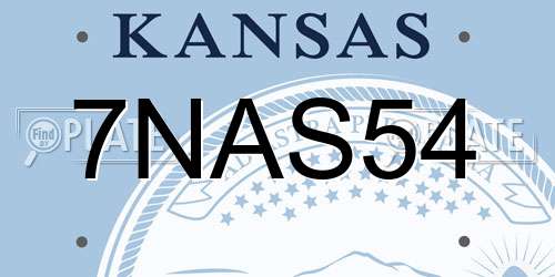 7NAS54 Kansas License Plate