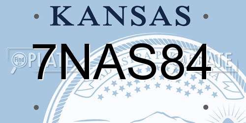 7NAS84 Kansas License Plate