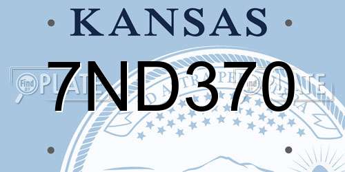 7ND370 Kansas License Plate