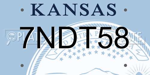 7NDT58 Kansas License Plate