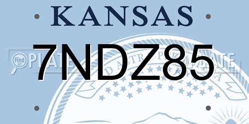 7NDZ85 Kansas License Plate