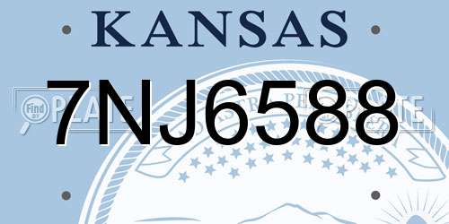 7NJ6588 Kansas License Plate