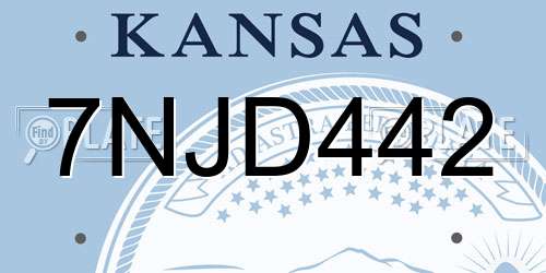 7NJD442 Kansas License Plate