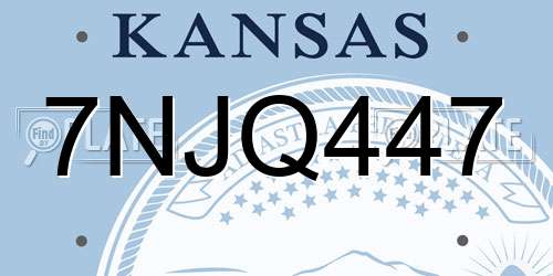 7NJQ447 Kansas License Plate