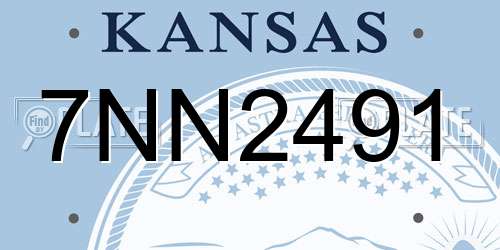 7NN2491 Kansas License Plate