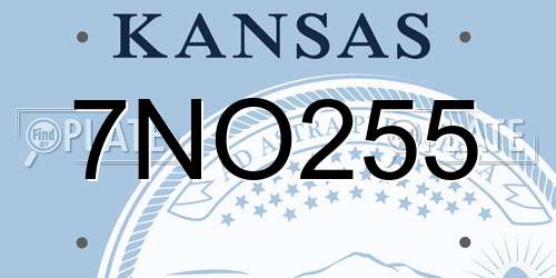 7NO255 Kansas License Plate