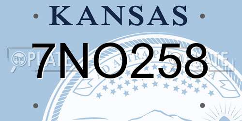 7NO258 Kansas License Plate