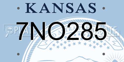 7NO285 Kansas License Plate