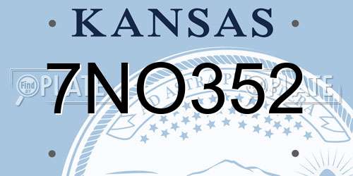 7NO352 Kansas License Plate