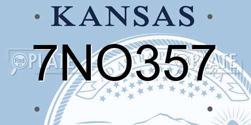7NO357 Kansas License Plate