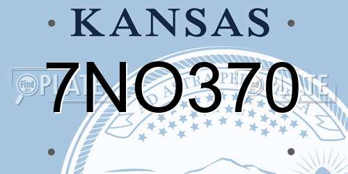 7NO370 Kansas License Plate