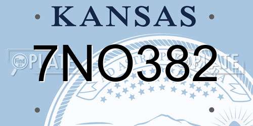 7NO382 Kansas License Plate
