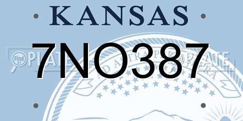 7NO387 Kansas License Plate