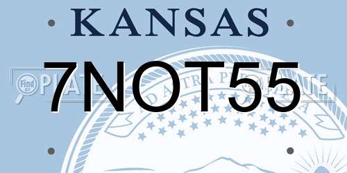 7NOT55 Kansas License Plate