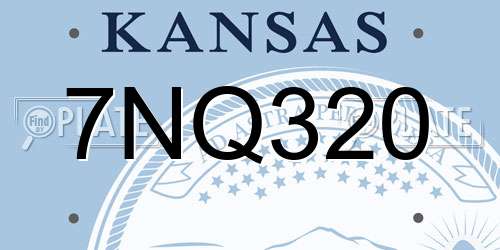 7NQ320 Kansas License Plate