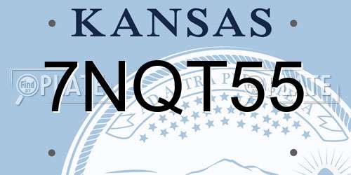 7NQT55 Kansas License Plate