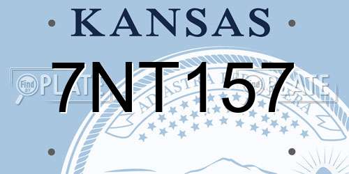 7NT157 Kansas License Plate