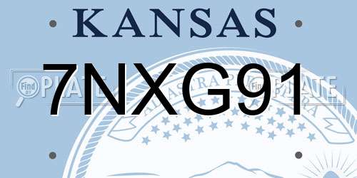 7NXG91 Kansas License Plate