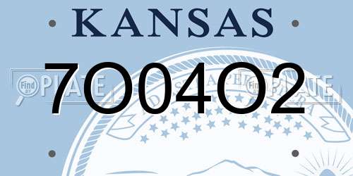 7O04O2 Kansas License Plate