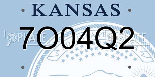 7O04Q2 Kansas License Plate