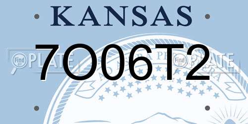 7O06T2 Kansas License Plate