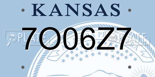 7O06Z7 Kansas License Plate