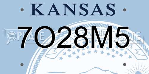 7O28M5 Kansas License Plate