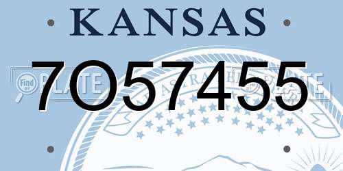 7O57455 Kansas License Plate