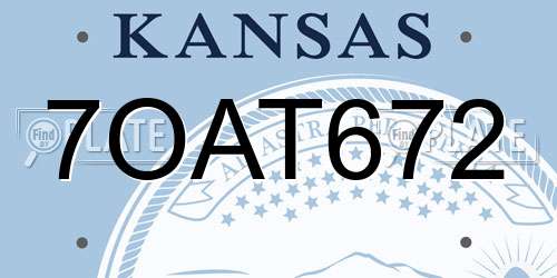 7OAT672 Kansas License Plate