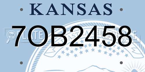 7OB2458 Kansas License Plate