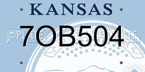 7OB504 Kansas License Plate