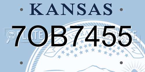 7OB7455 Kansas License Plate