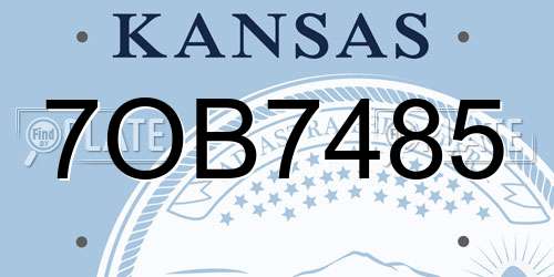 7OB7485 Kansas License Plate