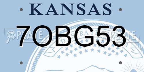 7OBG53 Kansas License Plate