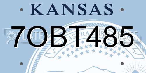 7OBT485 Kansas License Plate