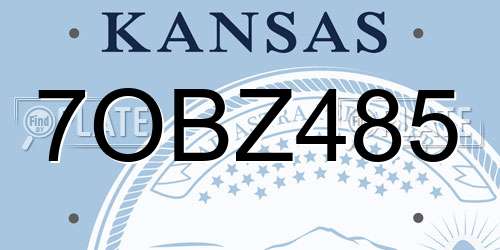 7OBZ485 Kansas License Plate