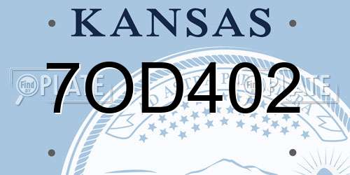7OD402 Kansas License Plate