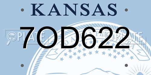 7OD622 Kansas License Plate