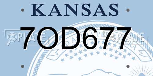7OD677 Kansas License Plate