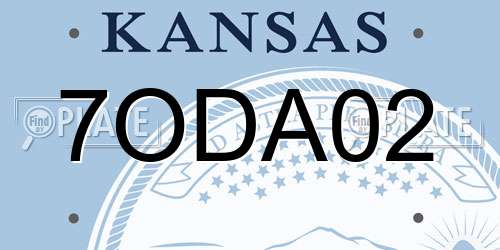 7ODA02 Kansas License Plate