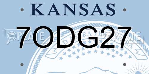 7ODG27 Kansas License Plate