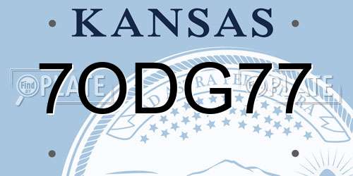 7ODG77 Kansas License Plate