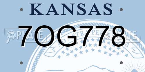 7OG778 Kansas License Plate