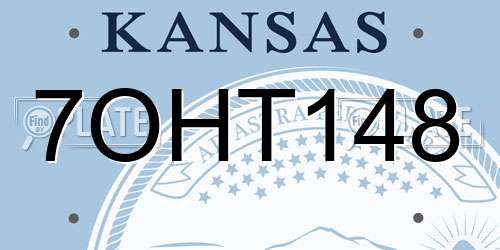 7OHT148 Kansas License Plate