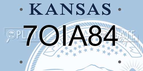 7OIA84 Kansas License Plate