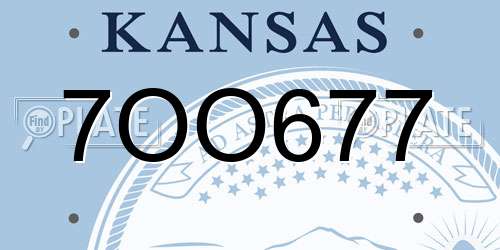 7OO677 Kansas License Plate