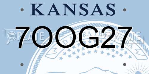 7OOG27 Kansas License Plate